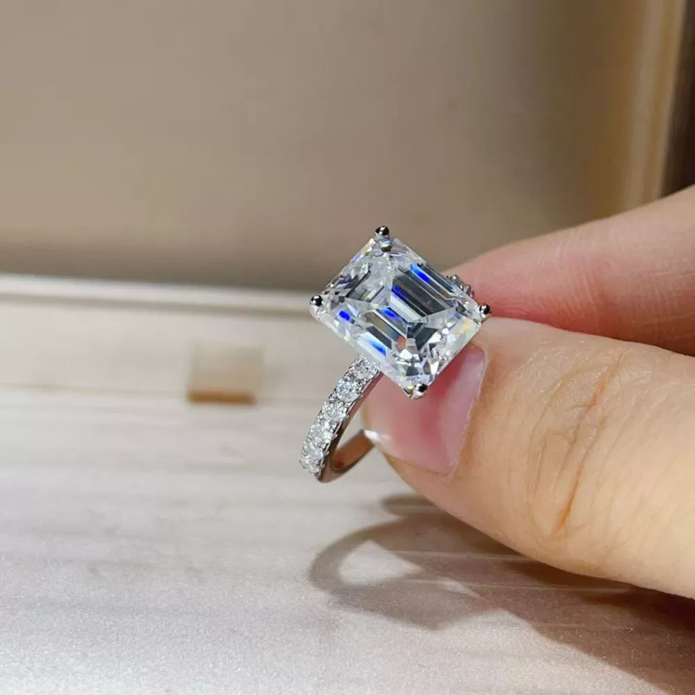 5 Carat Moissanite 925 Sterling Silver Ring, image 2
