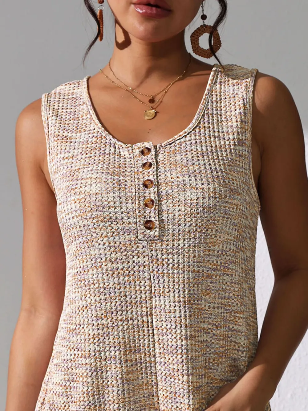 Full Size Button Front Romper with Pockets Plus Size, image 4