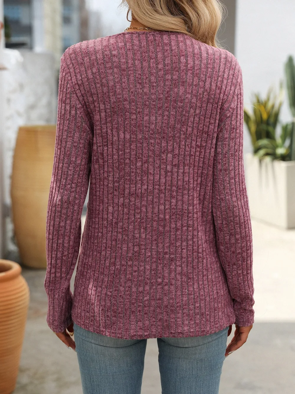 Square Neck Long Sleeve T-Shirt, image 3