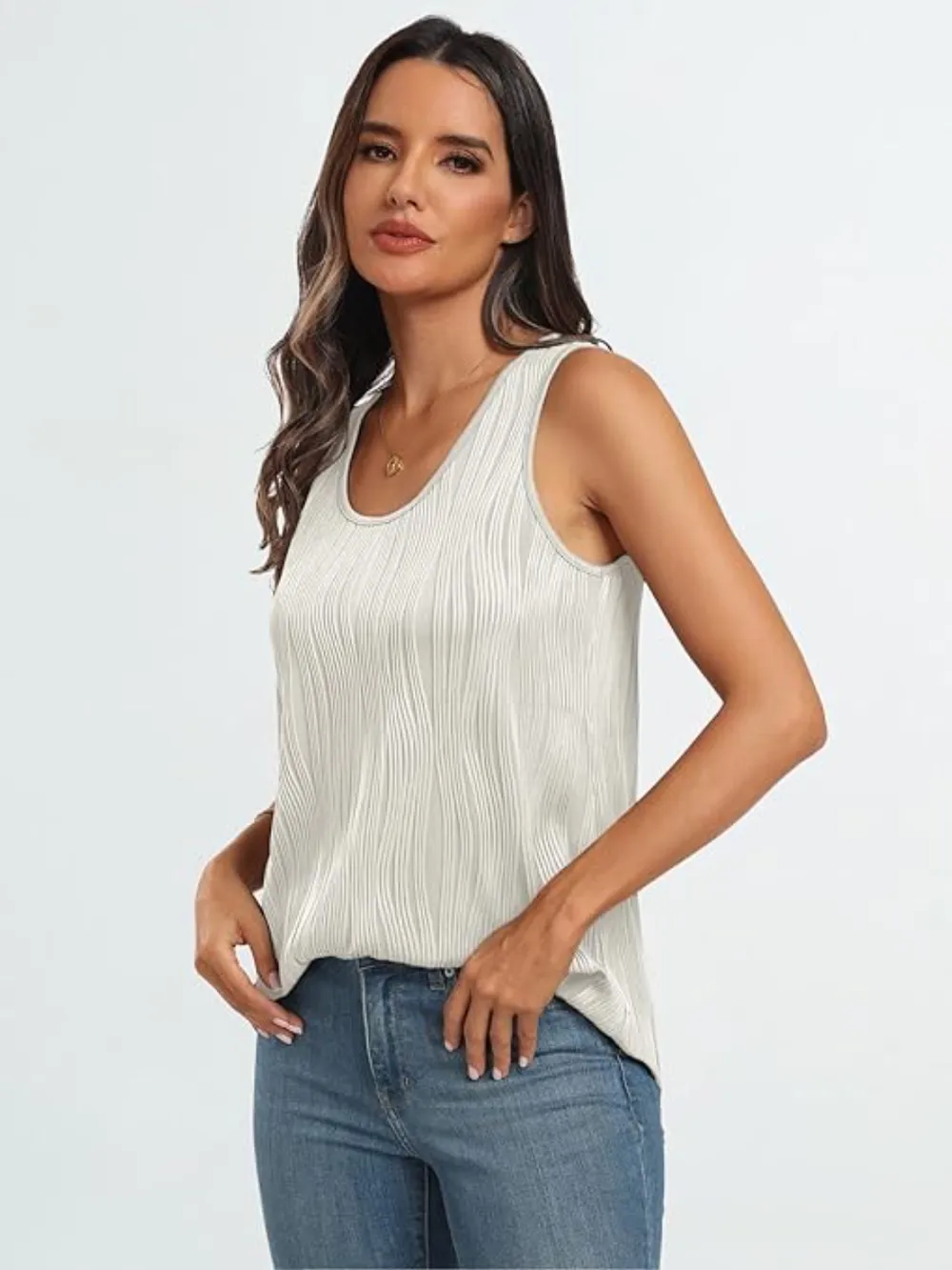 Round Neck Wide Strap Tank, image 18
