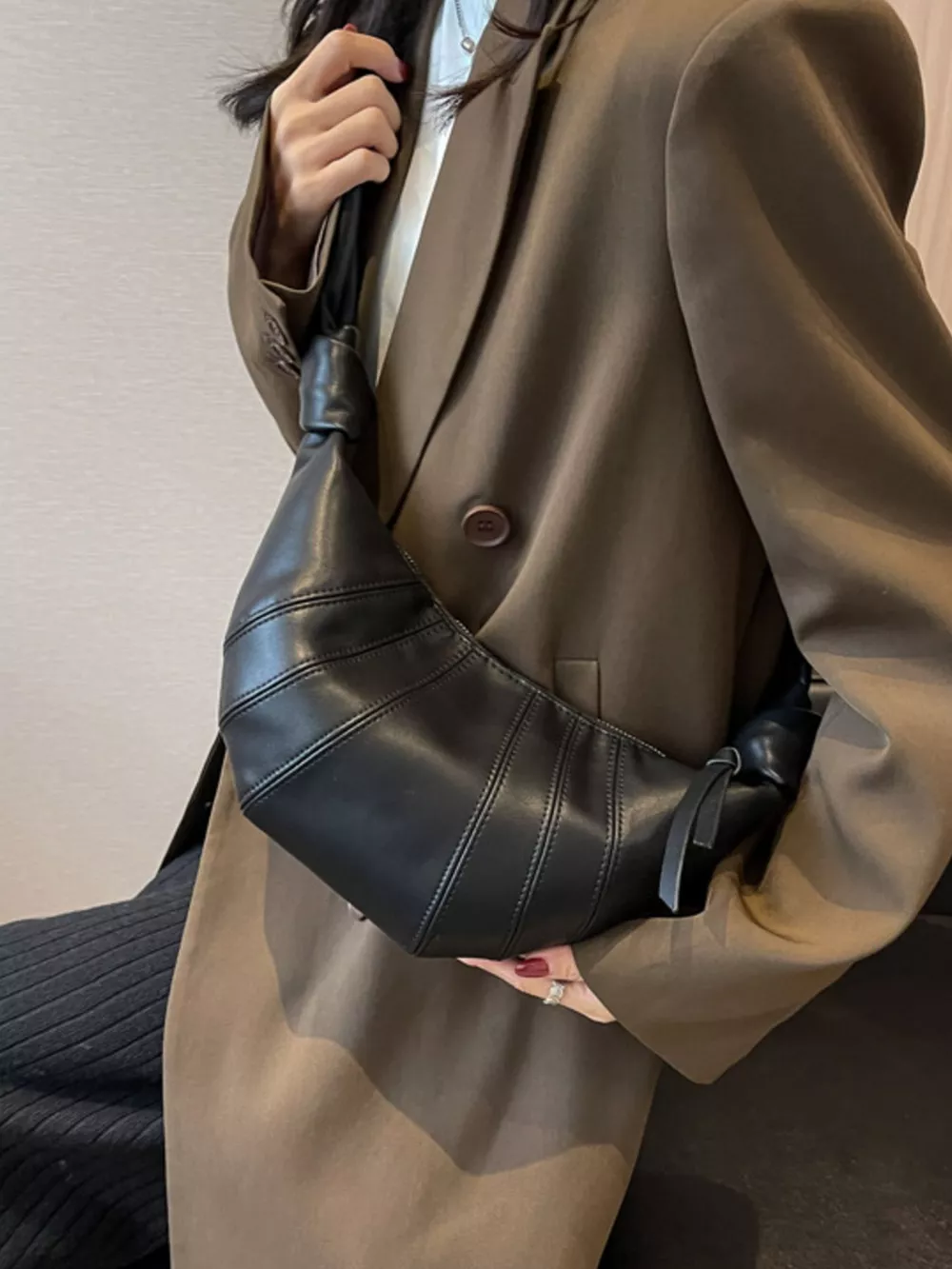 Stylish Crescent Hobo Crossbody Bag, image 12