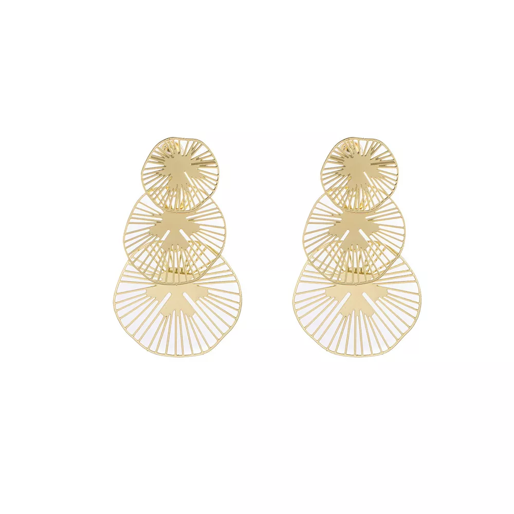18K Gold-Plated Geometric Drop Earrings, image 4