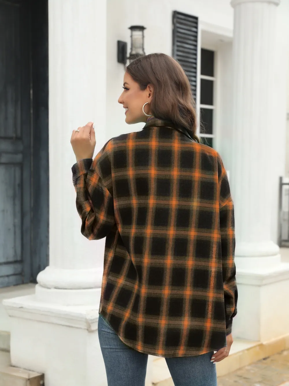 Full Size Plaid Button Up Pocketed Shirt, image 17