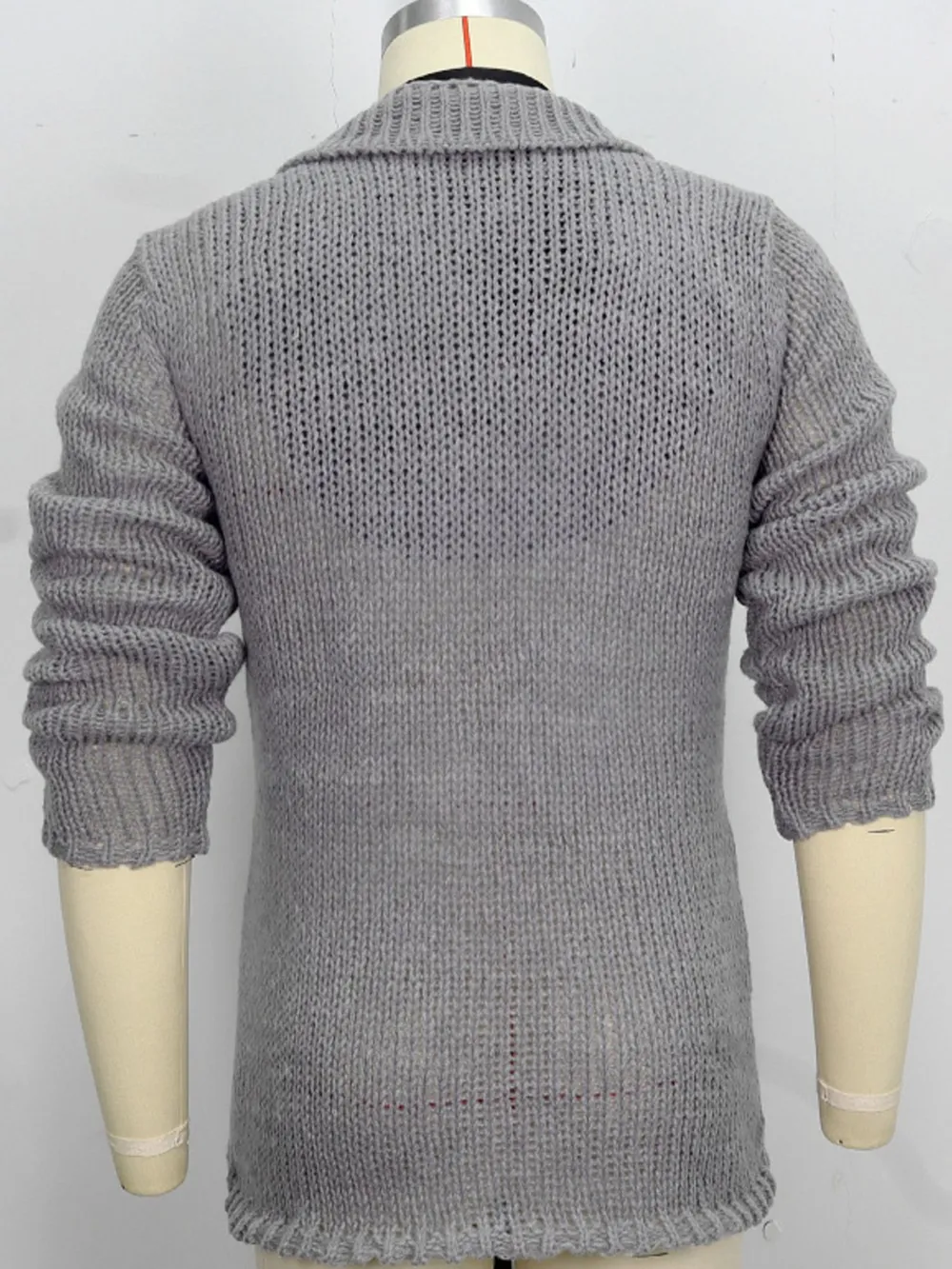 Men's Plus Size Button Up Long Sleeve Cardigan, image 4