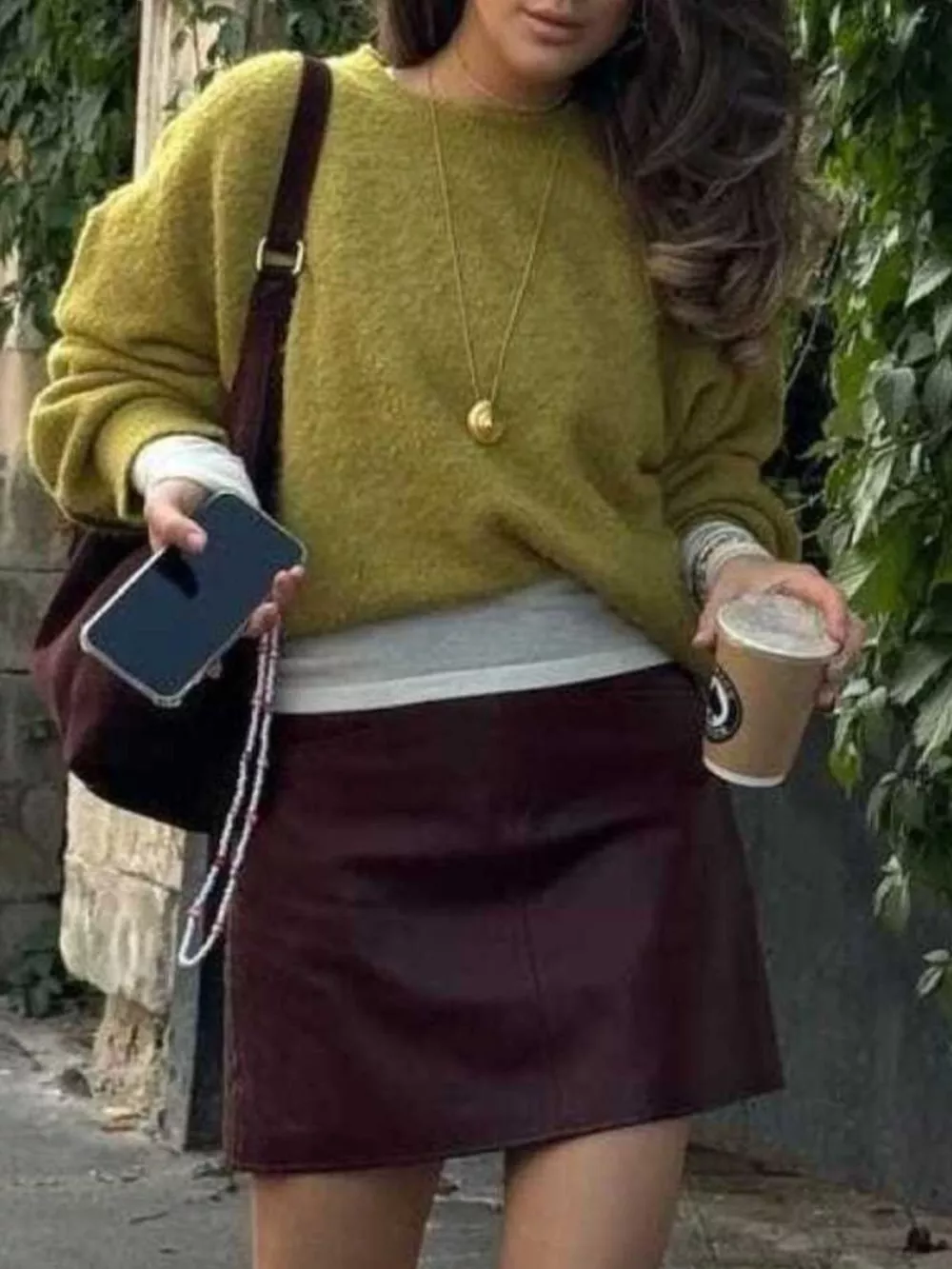 Round Neck Dropped Shoulder Sweater, image 2