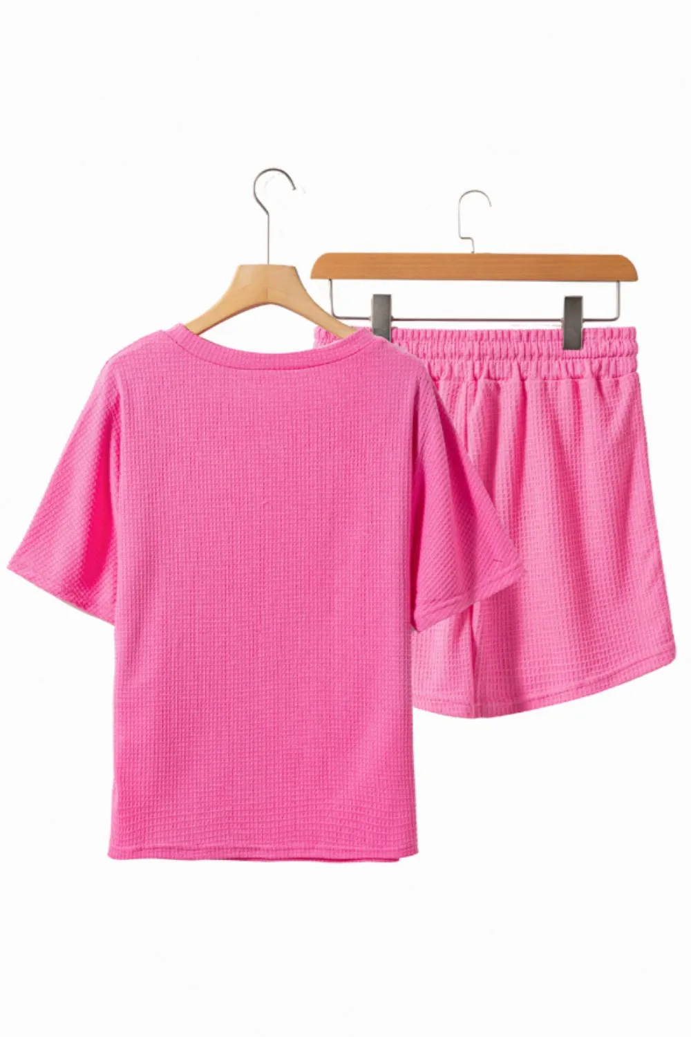 Waffle Sequin Floral MAMA Bow Graphic Top and Shorts Set, image 2