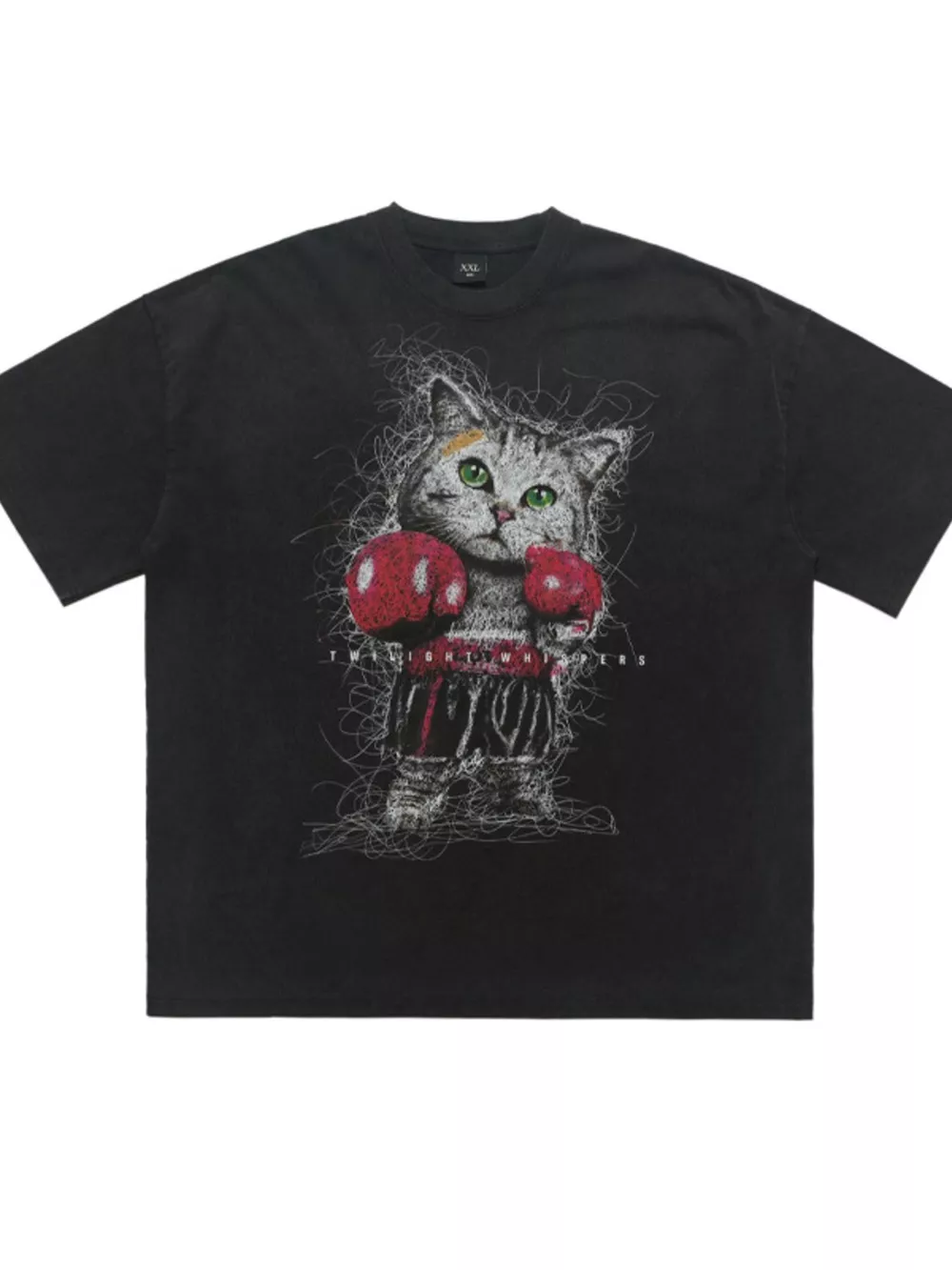 Men's Cat Graphic Vintage Wash T-Shirt, image 6
