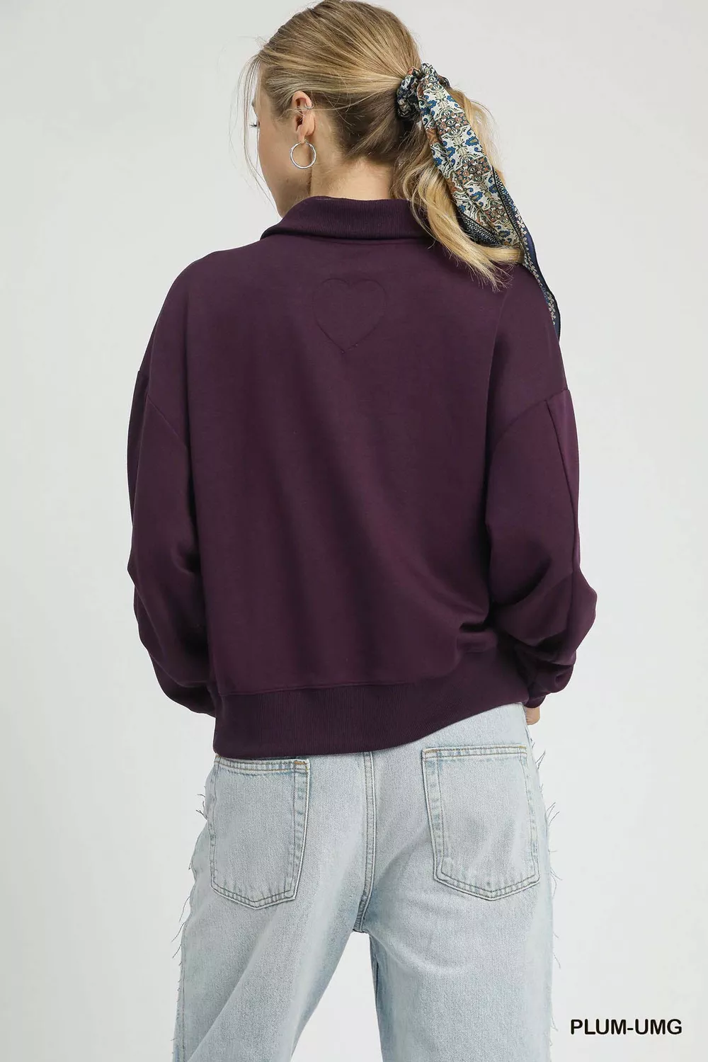 Half Zip Drop Shoulder Sweatshirt, image 4
