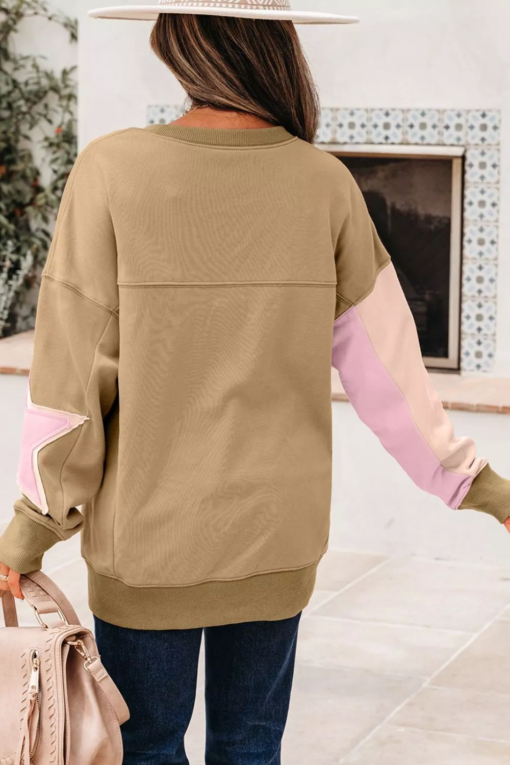 Star Patch Crew Neck Sweatshirt, image 6