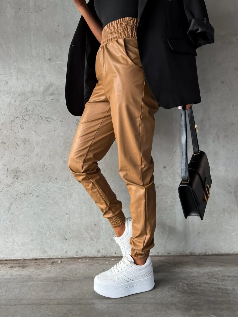 Smocked High Waist Pants with Pockets, image 6