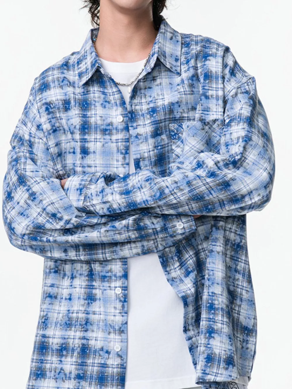 Men's Plus Size Plaid Button Up Long Sleeve Shirt, image 2