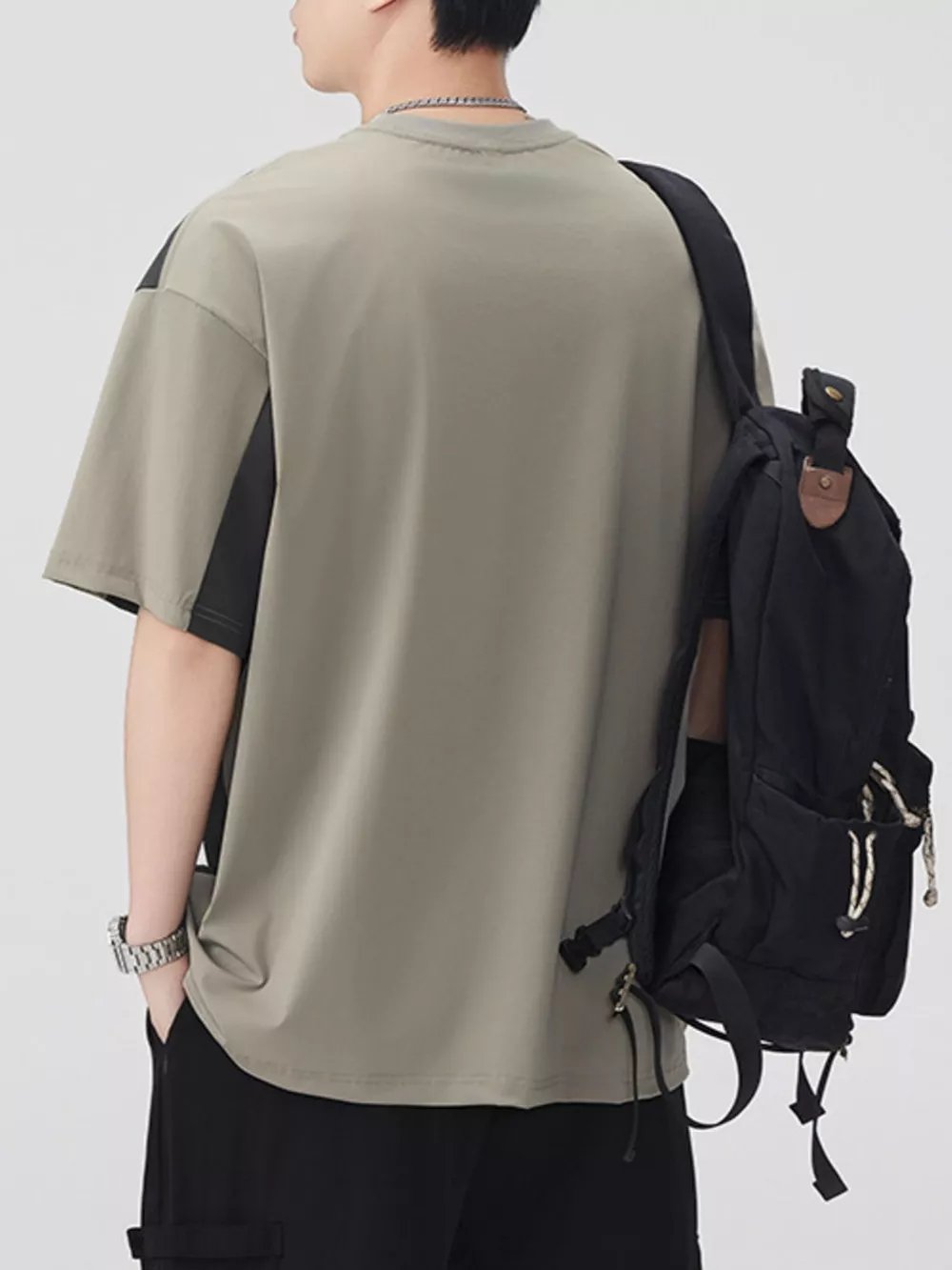 Men's Plus Size Color Block Short Sleeve T-Shirt, image 2