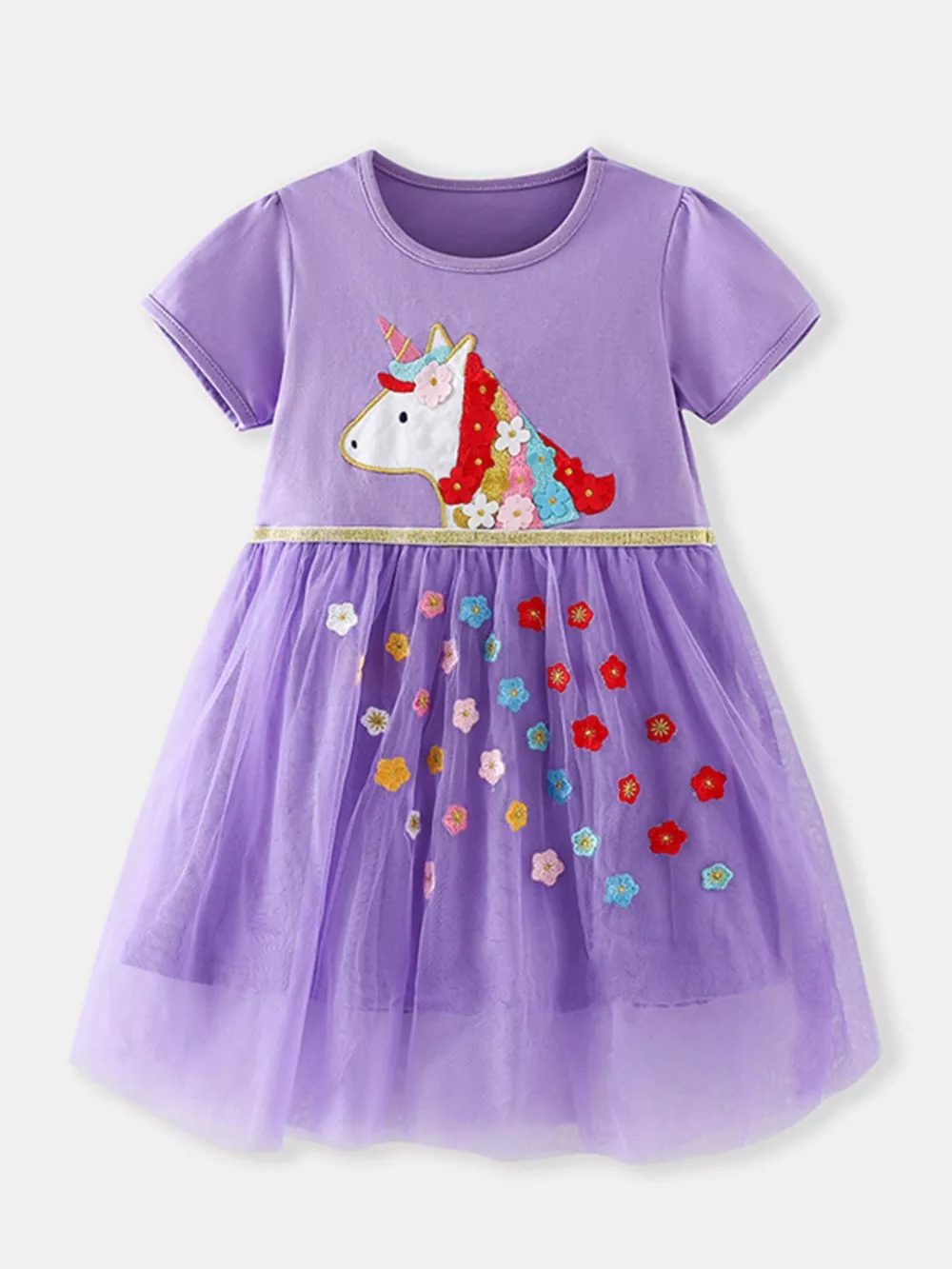 Children's Unicorn Embroidered Tulle Dress, image 2
