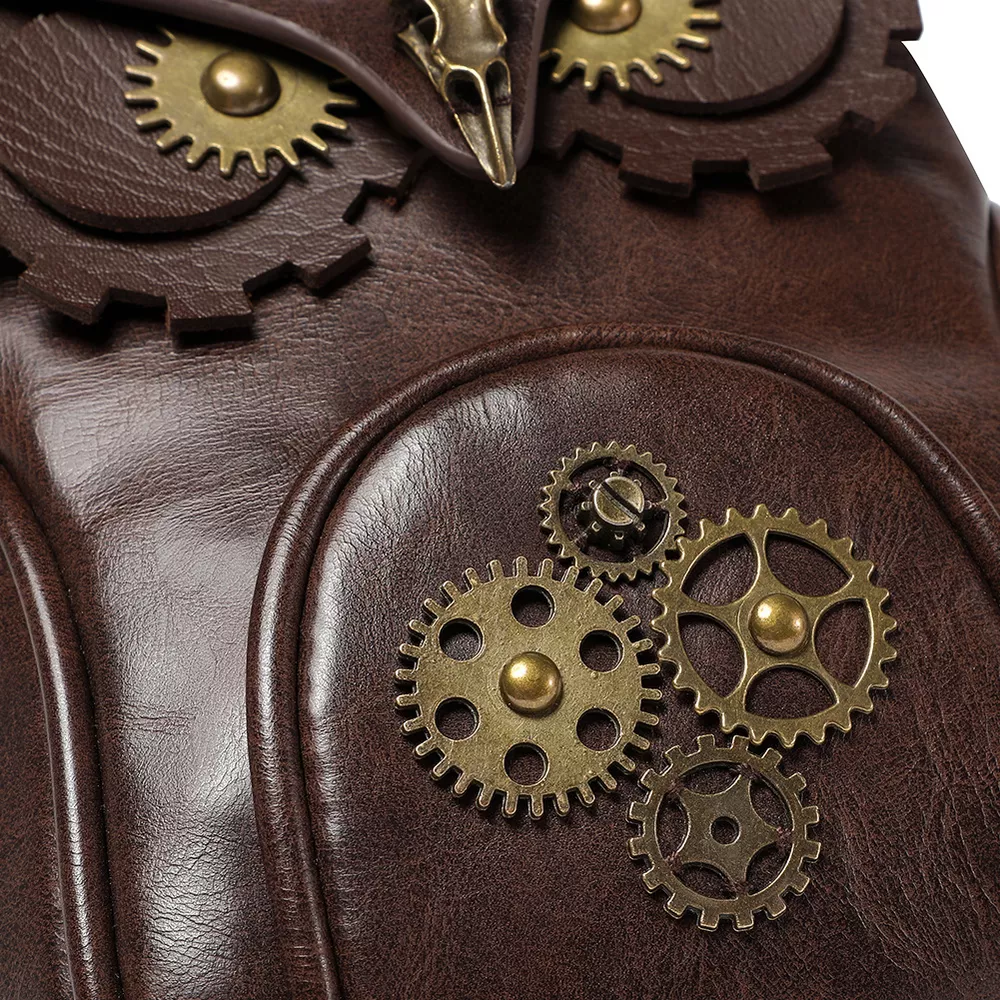 Steampunk Owl Design Crossbody Bag, image 8