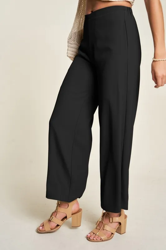 Wide Leg Mid-Rise Pants, image 3