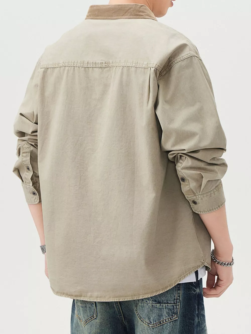 Men's Plus Size Button Up Long Sleeve Shirt, image 3