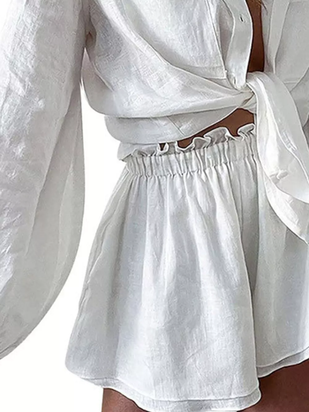 Button Up Long Sleeve Shirt and Shorts Set, image 6