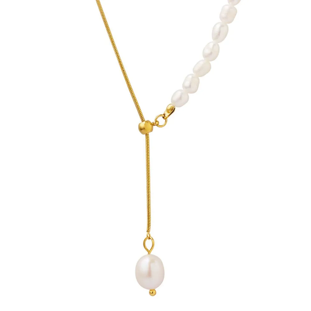 18K Gold-Plated Pearl Necklace, image 5