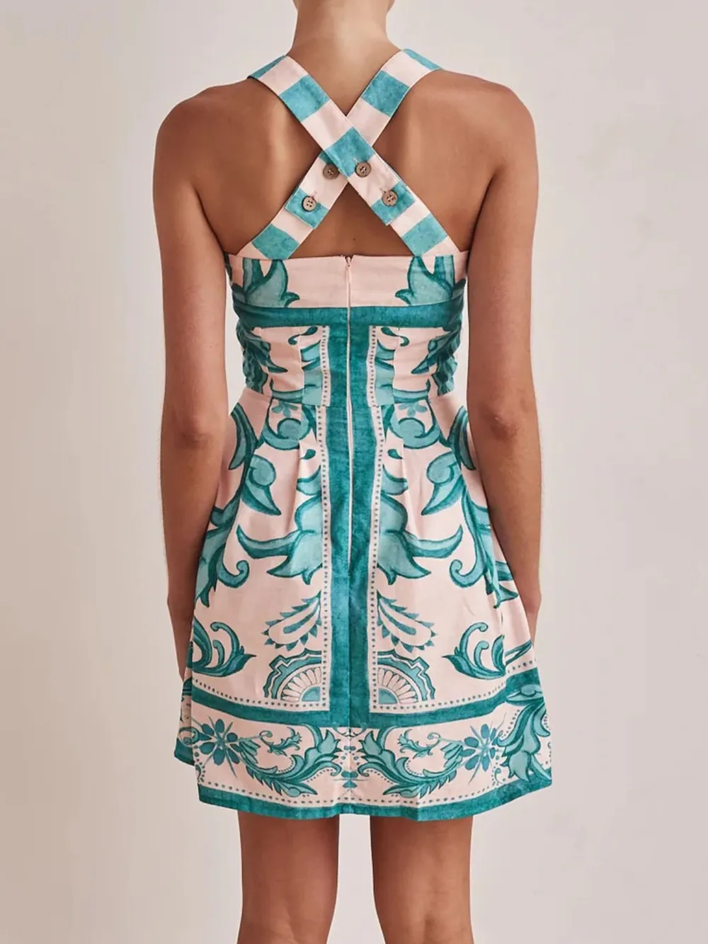 Printed Square Neck Midi Dress, image 4