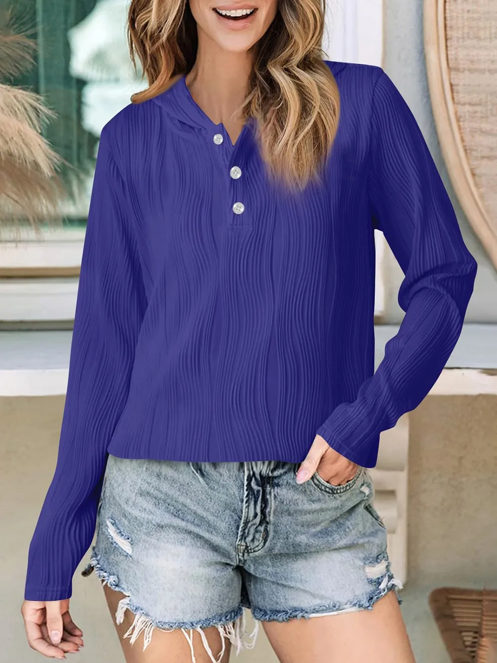 Textured Long Sleeve Hoodie, image 19