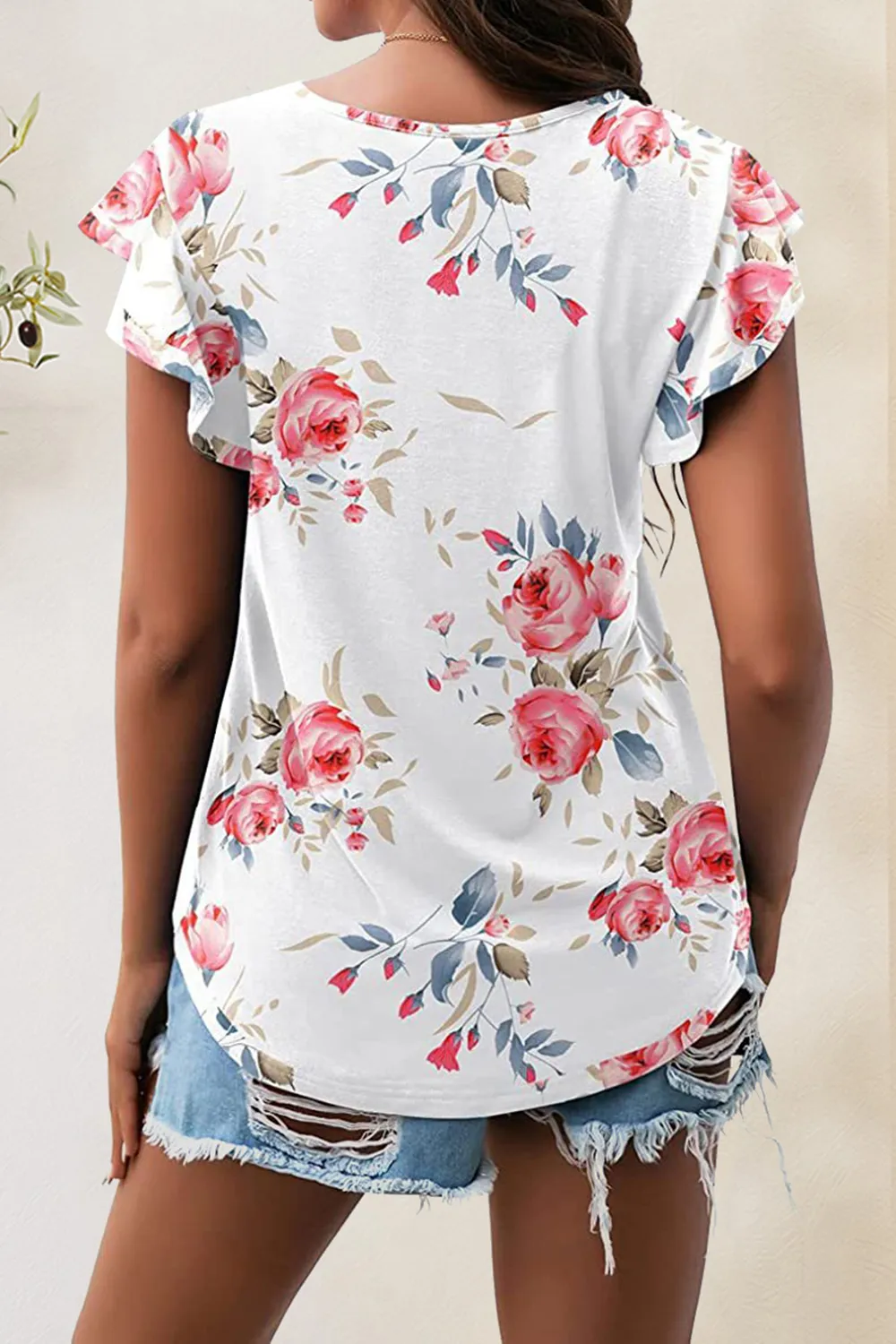 Printed Round Neck Short Sleeve T-Shirt, image 22