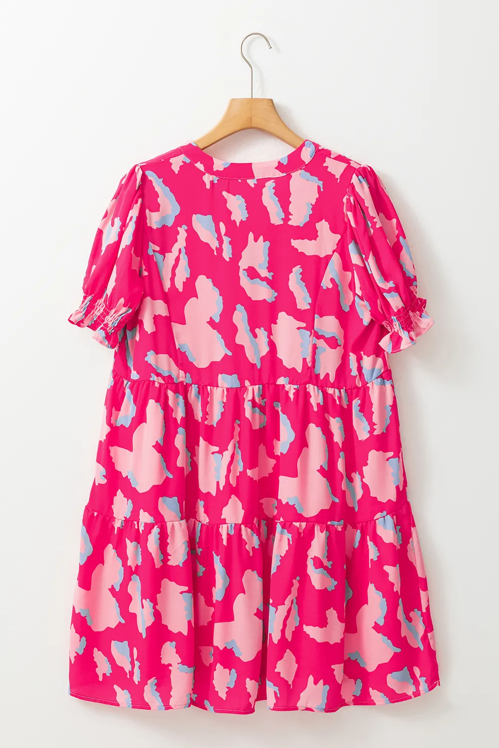 Ruffled Printed Short Sleeve Mini Dress, image 3