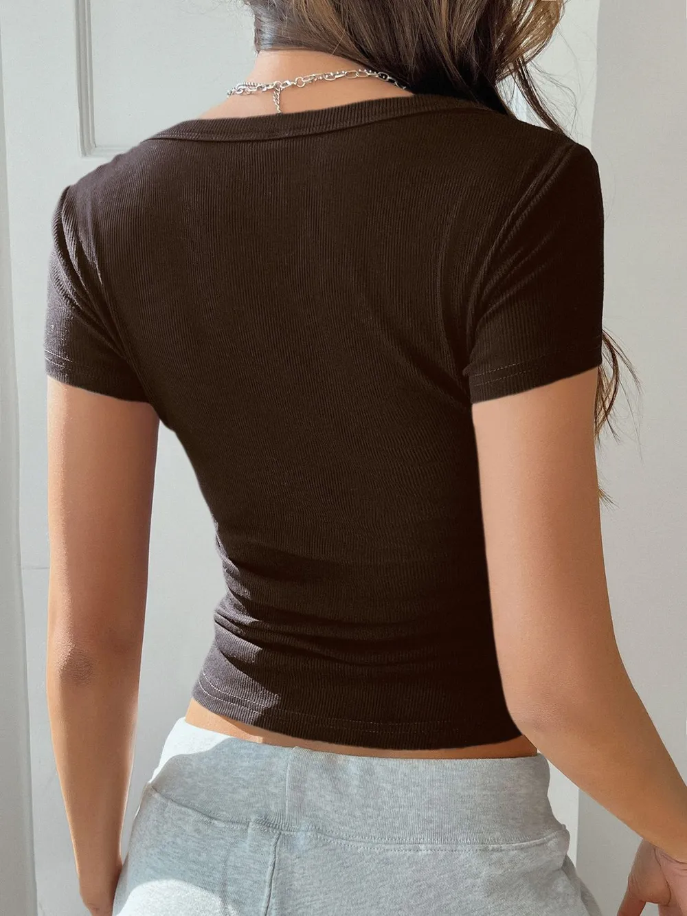 Solid Color Short Sleeve T-Shirt, image 23