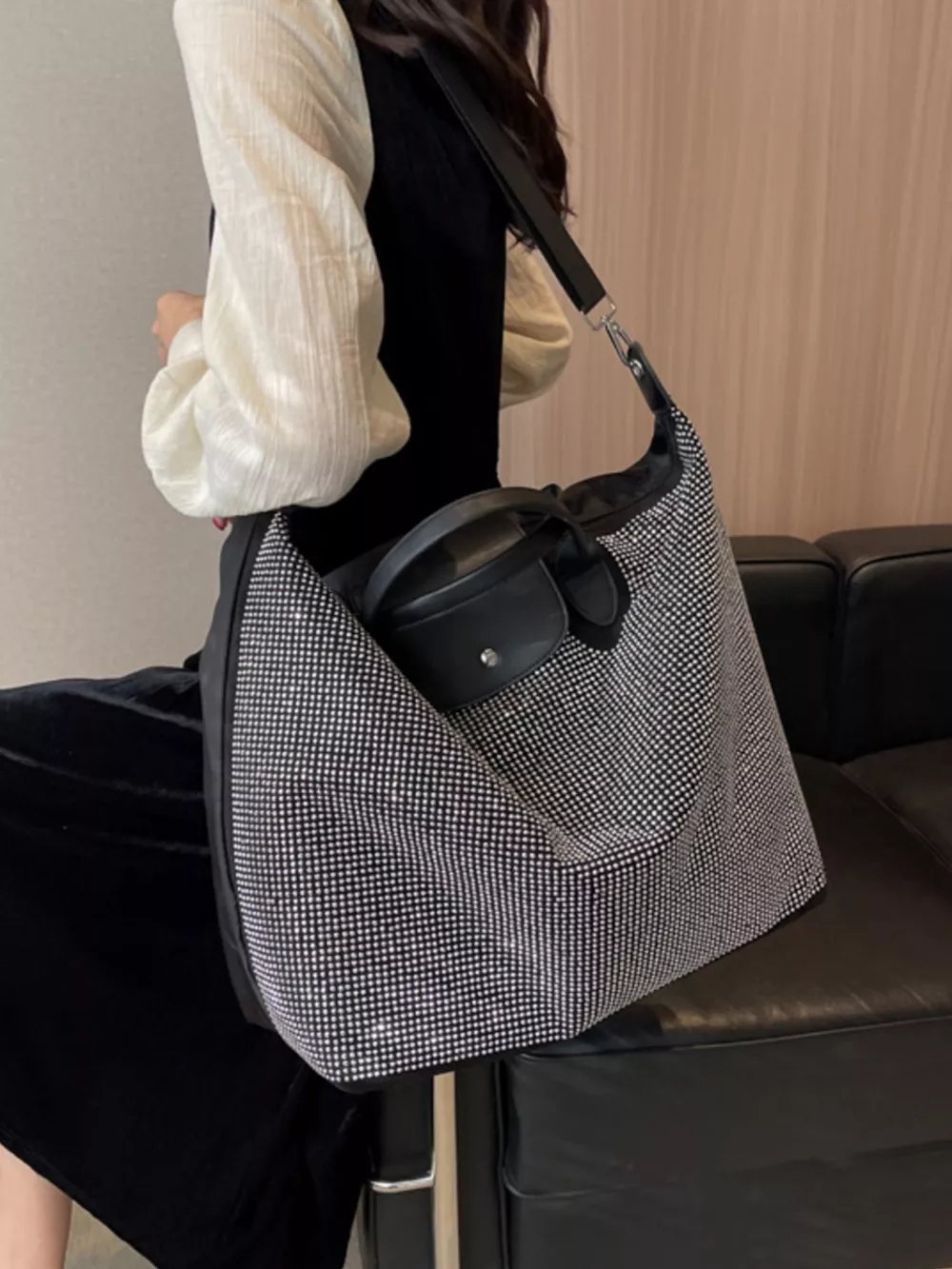 Rhinestone Embellished Crossbody Bag, image 2
