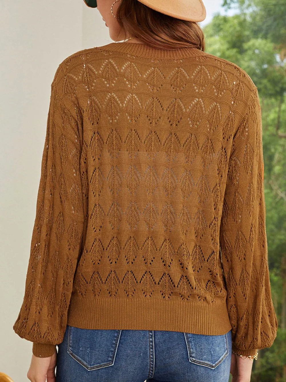 Openwork Button Up Cardigan, image 9