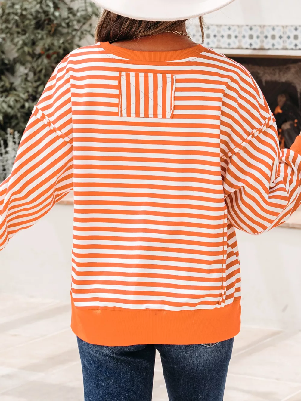 Striped Long Sleeve Casual Sweatshirt, image 2
