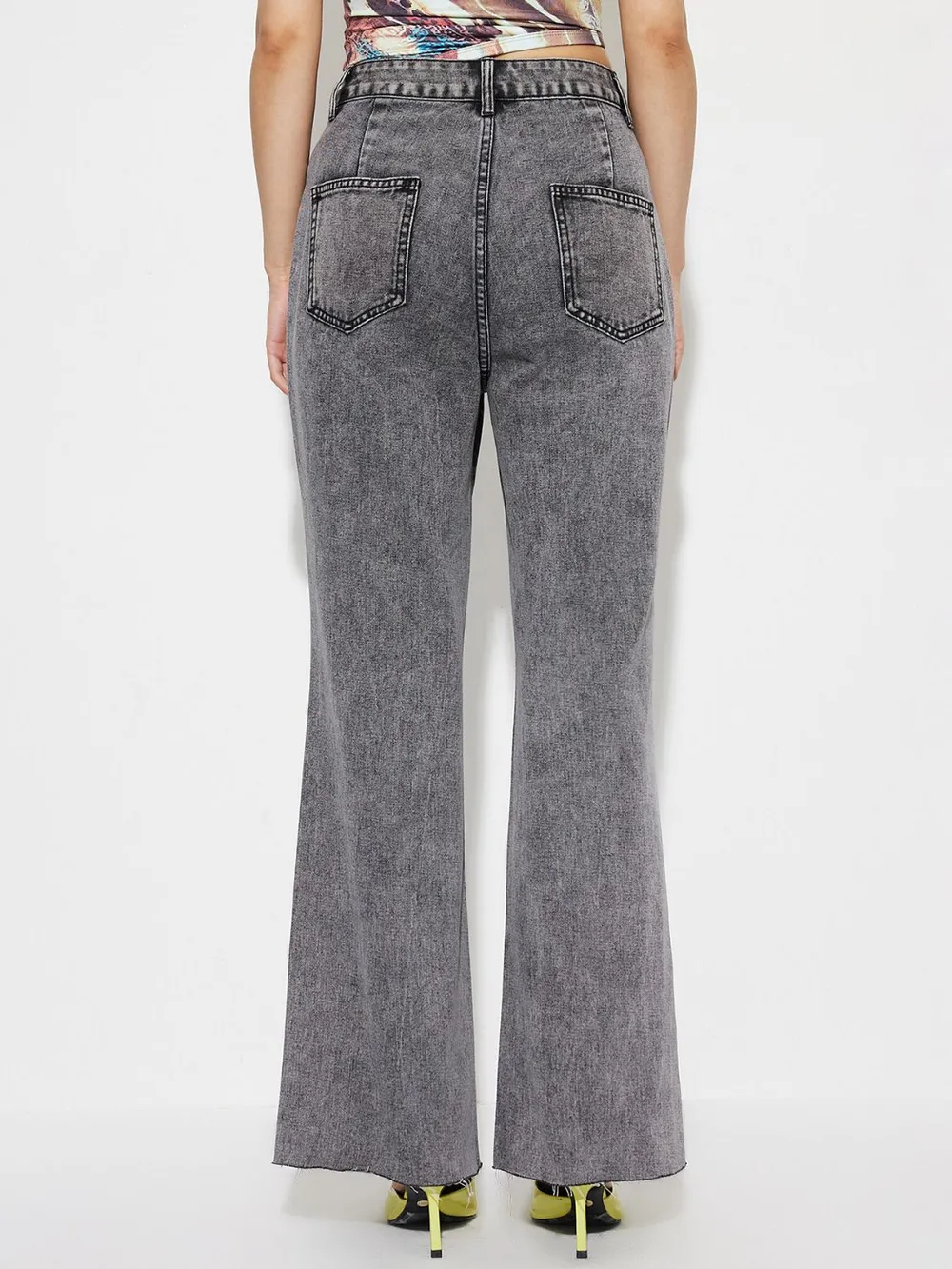 High Waist Bootcut Jeans with Pockets, image 2