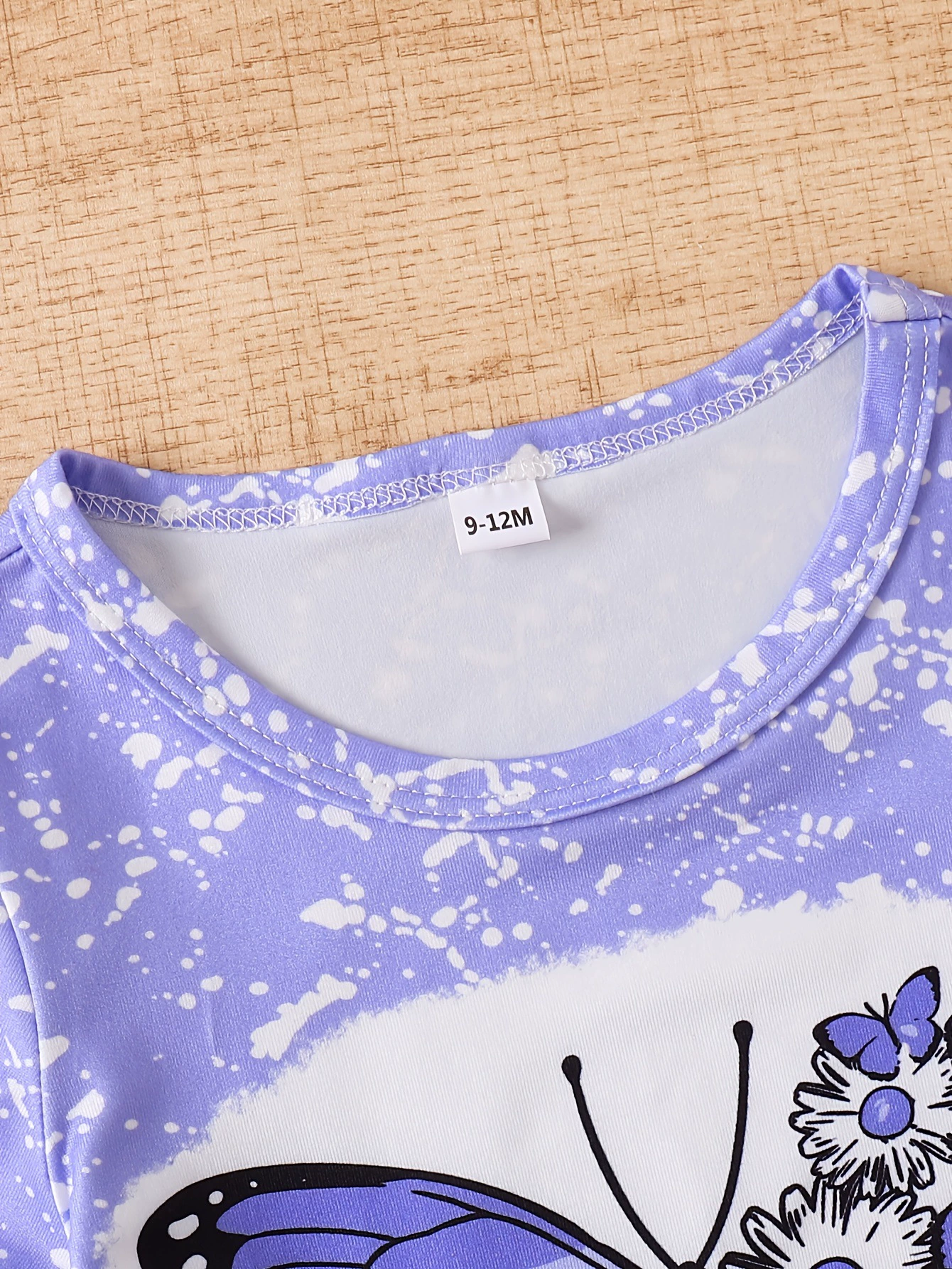 Children's Butterfly Round Neck Tee and Shorts Set, image 3