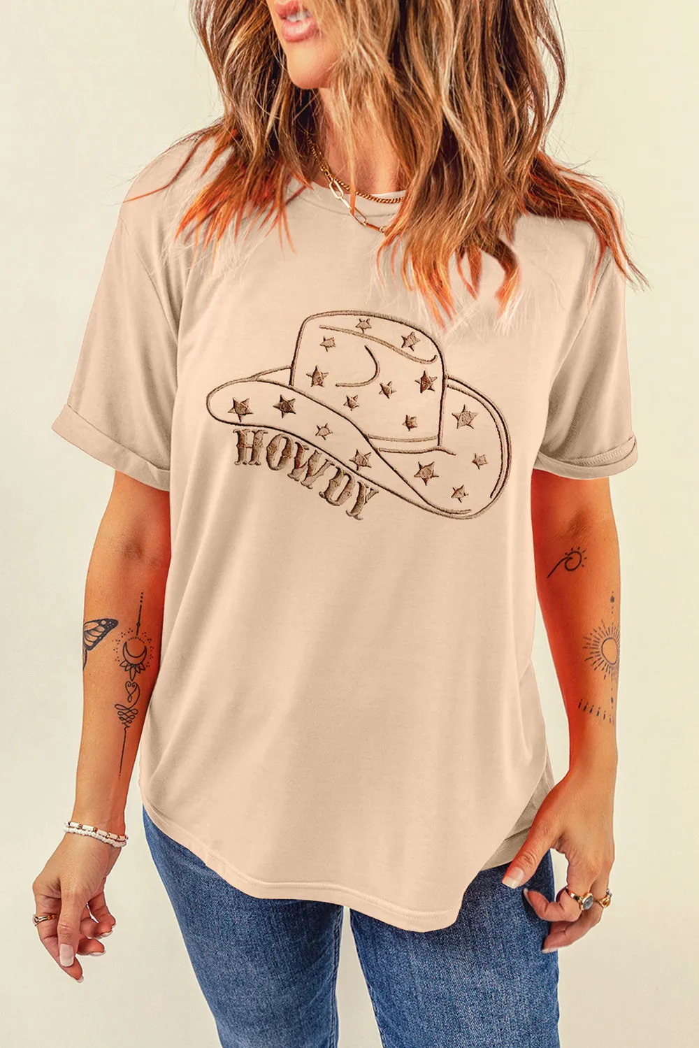 Hat Graphic Round Neck Short Sleeve T-Shirt, image 2