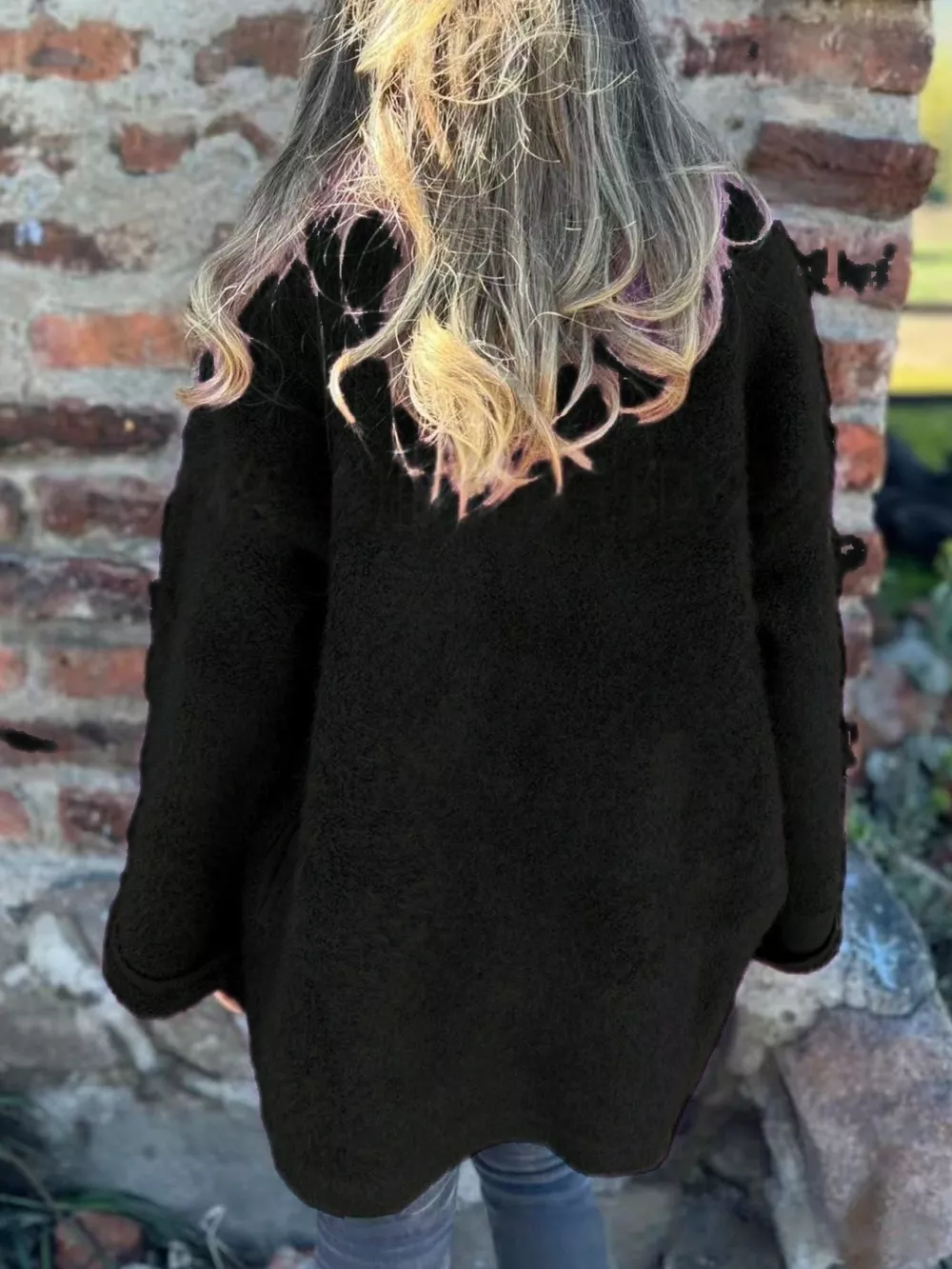 Open Front Long Sleeve Fluffy Jacket, image 5