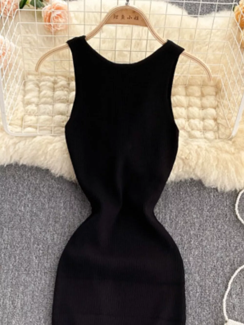 Knot Back Sleeveless Knit Bodycon Midi Dres, image 26