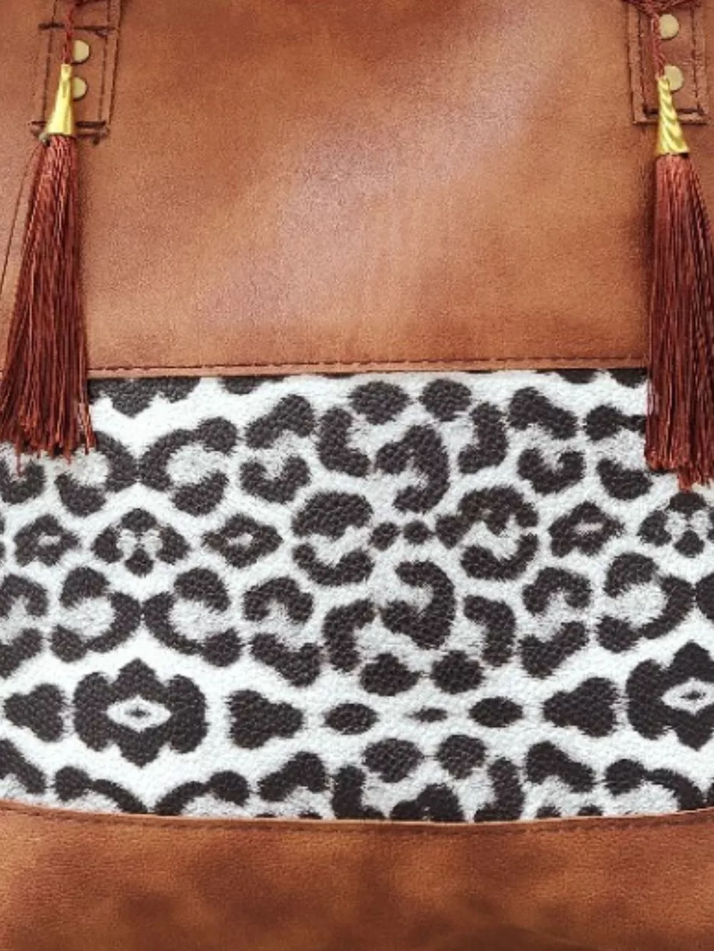 Tassel Leopard Tote Bag, image 4
