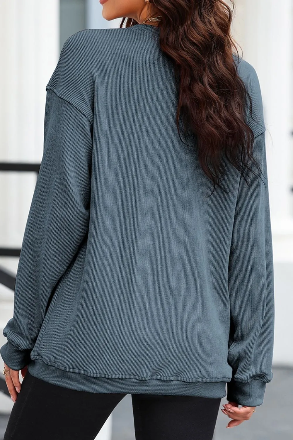 Glitter Ghost Round Neck Long Sleeve Sweatshirt, image 2