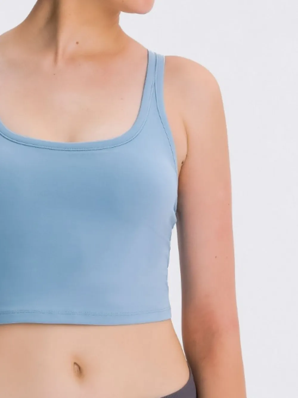 Scoop Neck Active Tank with Detachable Chest Pads, image 6