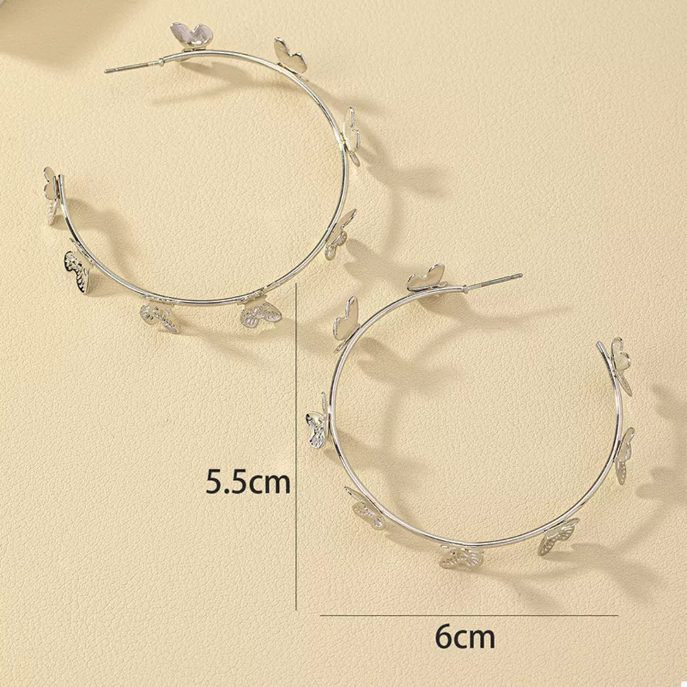 Butterfly Vine Hoop Earrings, image 6