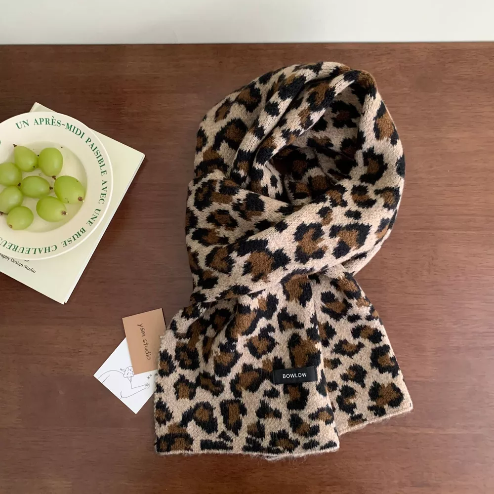 Animal Print Plush Winter Scarf, image 6