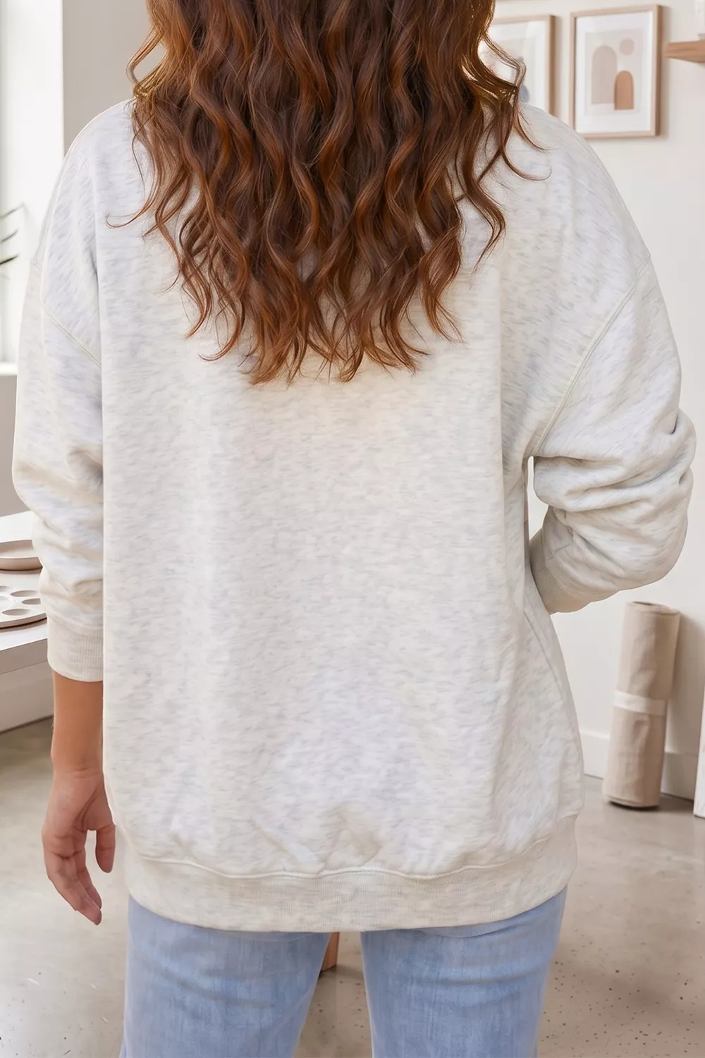 Sequin Turkey Graphic Casual Pocketed Open Front Sweatshirt, image 6
