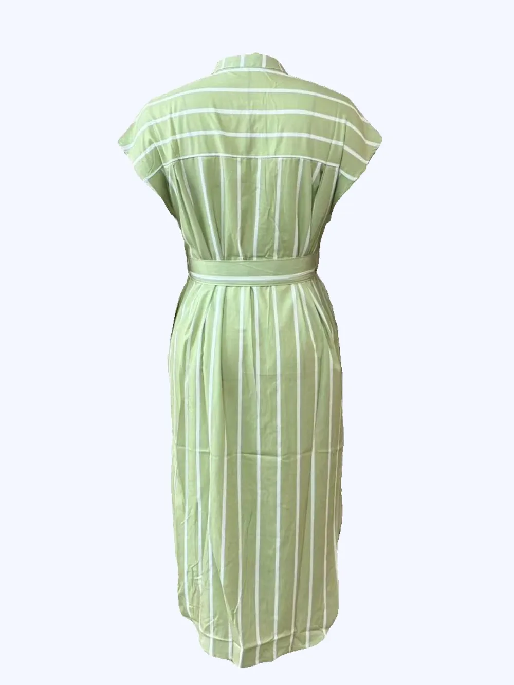 Striped Tie Waist Short Sleeve Dress, image 3