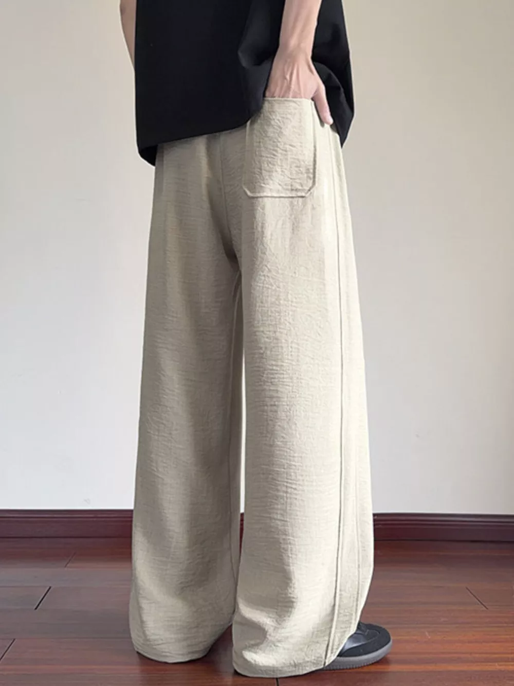 Men's Plus Size Drawstring Loose Fit Pants, image 3