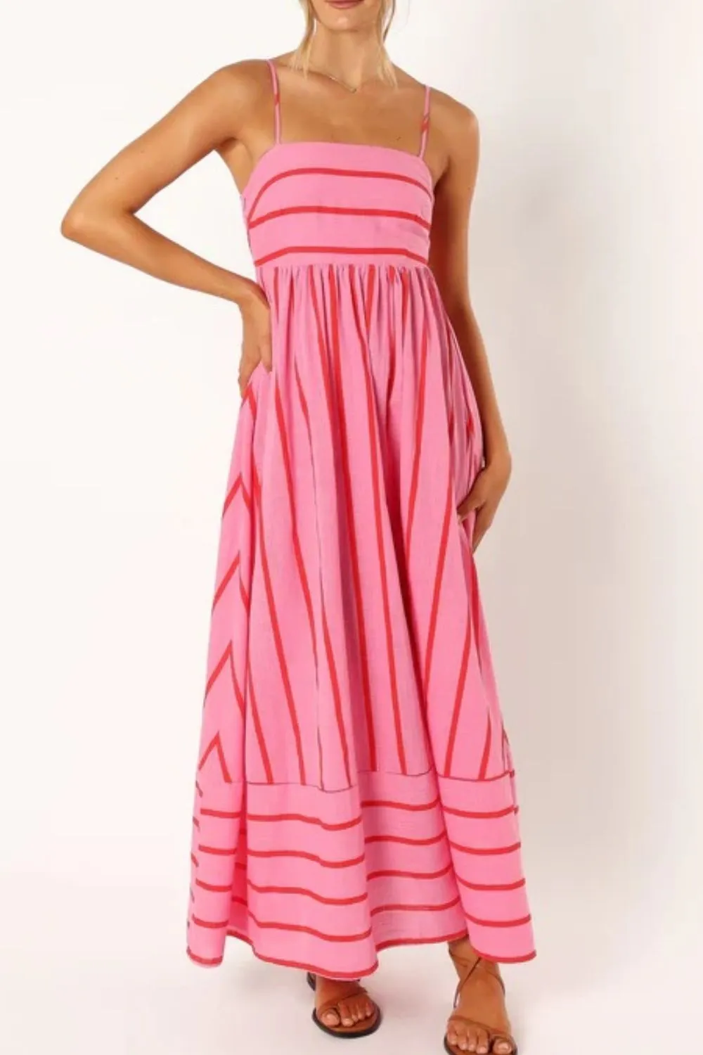 Striped Square Neck Cami Dress, image 6