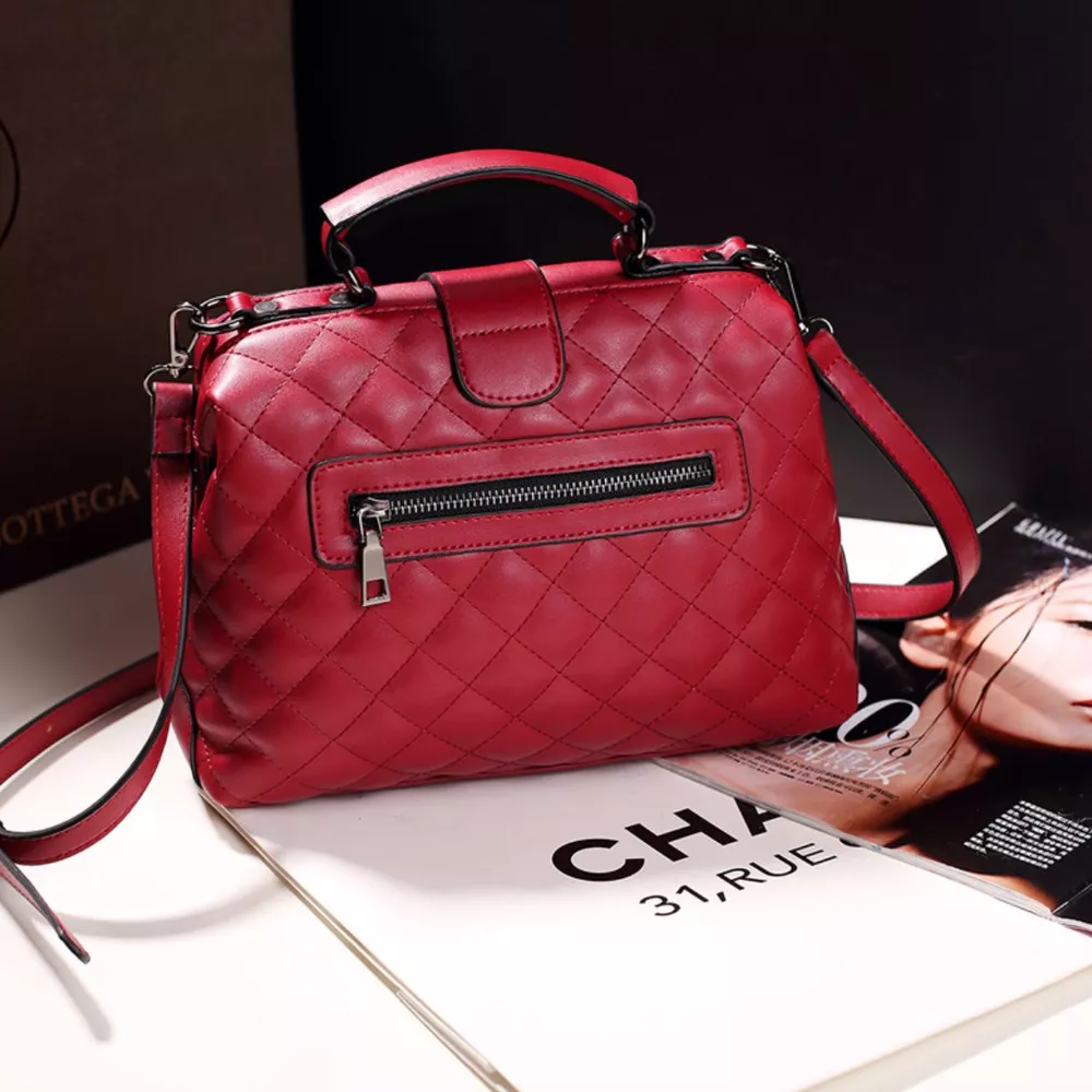 Quilted Crossbody Bag with Top Handle, image 3