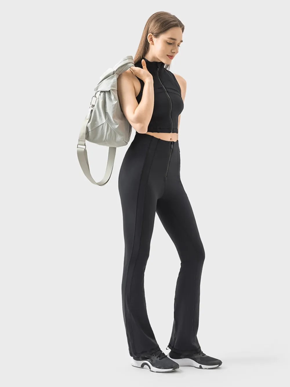 Zipper Detail High Waist Active Pants, image 4
