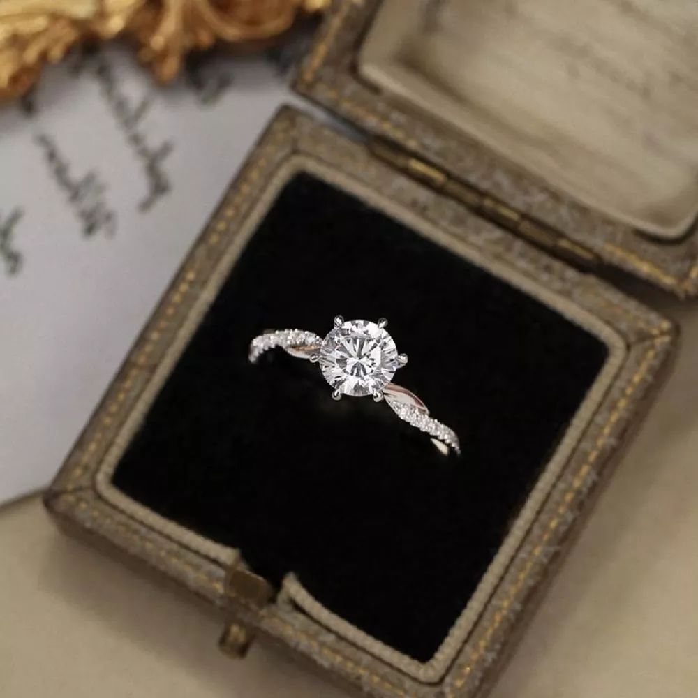 1 Carat 925 Sterling Silver Moissanite Ring, image 8