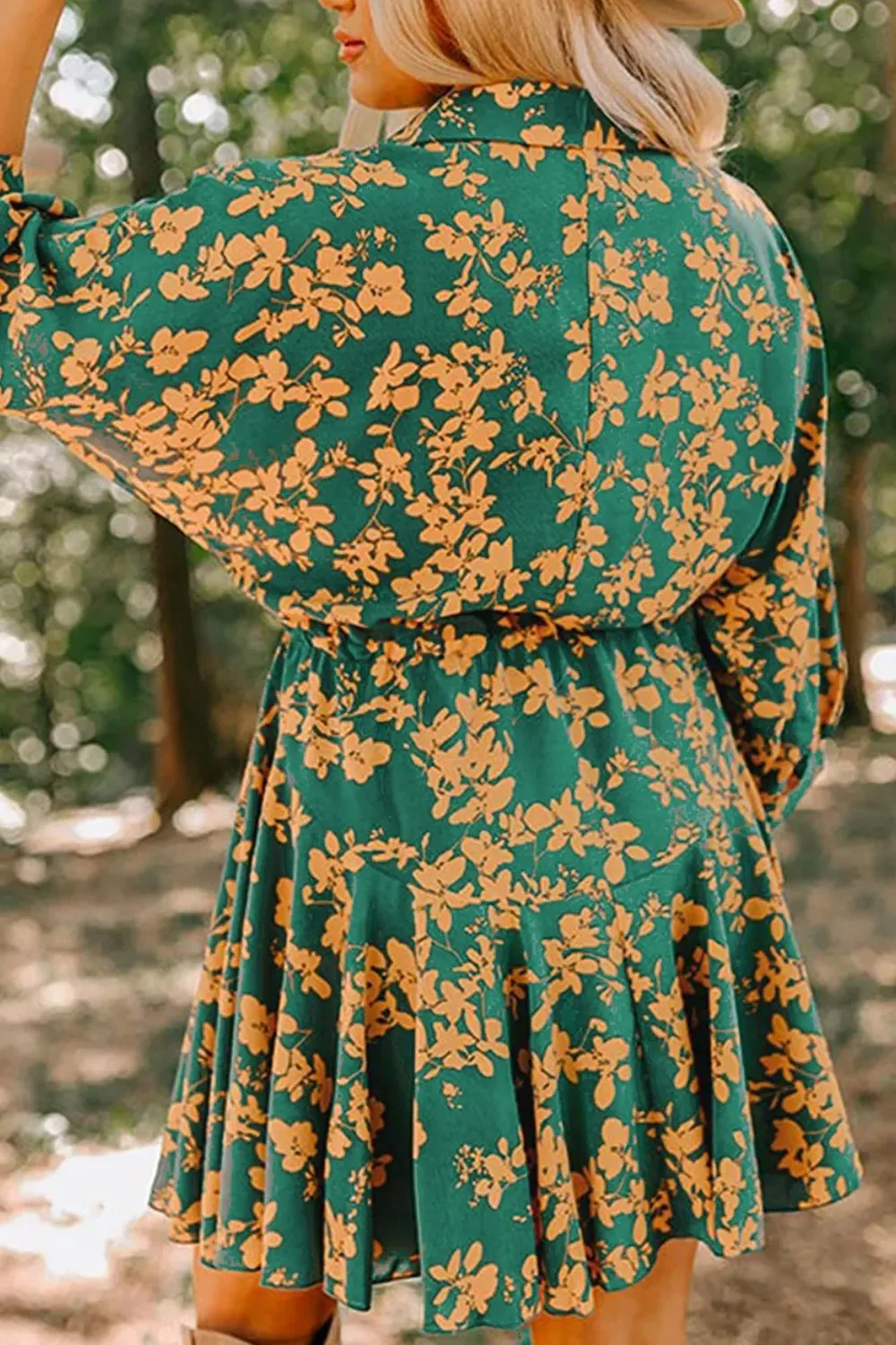 Printed Three-Quarter Sleeve Mini Dress, image 2