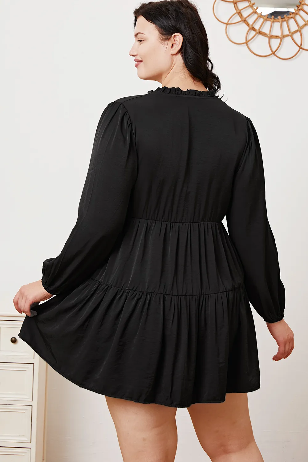 Ruffled Button Up Long Sleeve Tiered Shirt, image 12