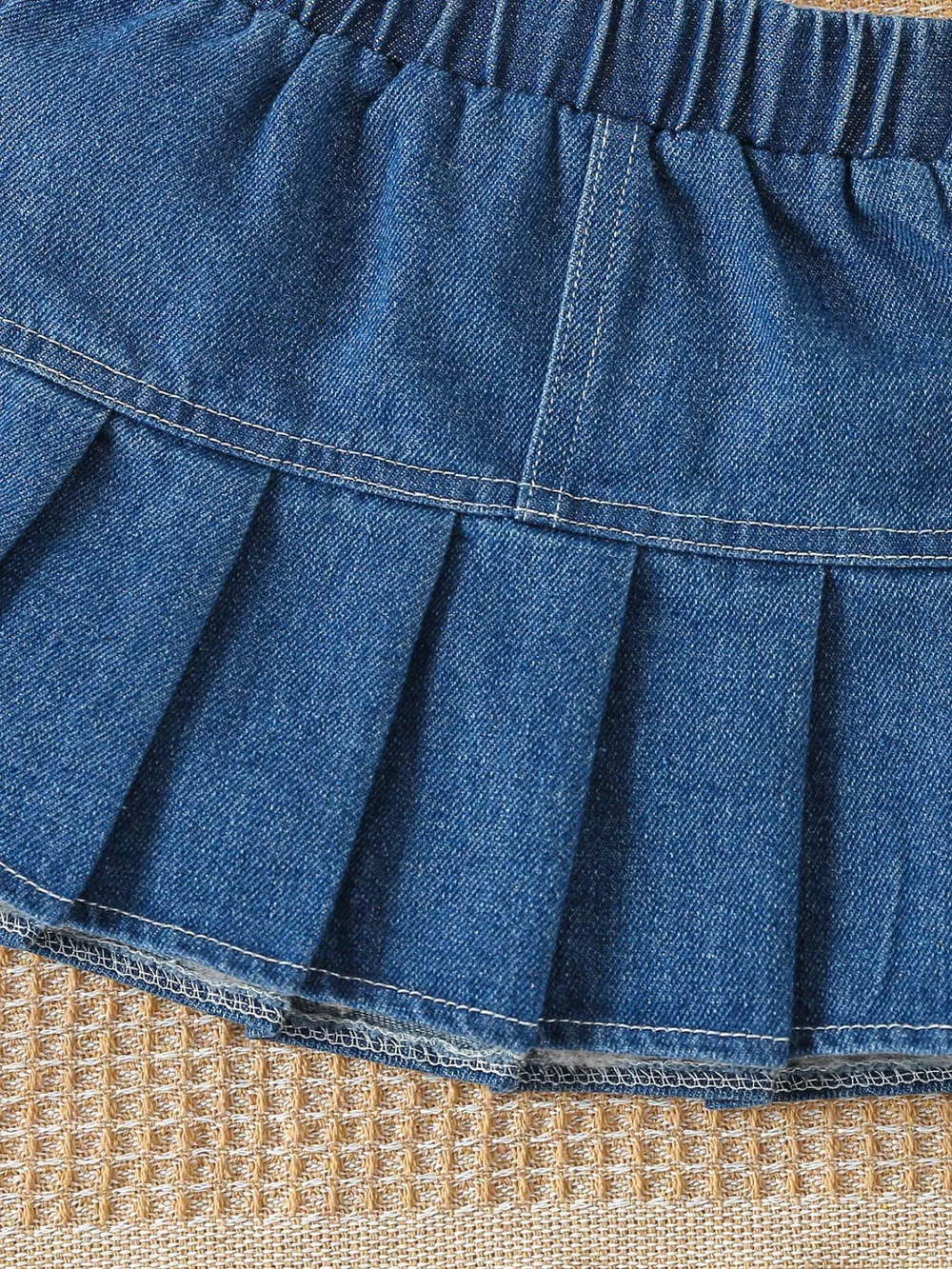 Children's Letter Long Sleeve Top and Denim Skirt Set with Heart Bag, image 4